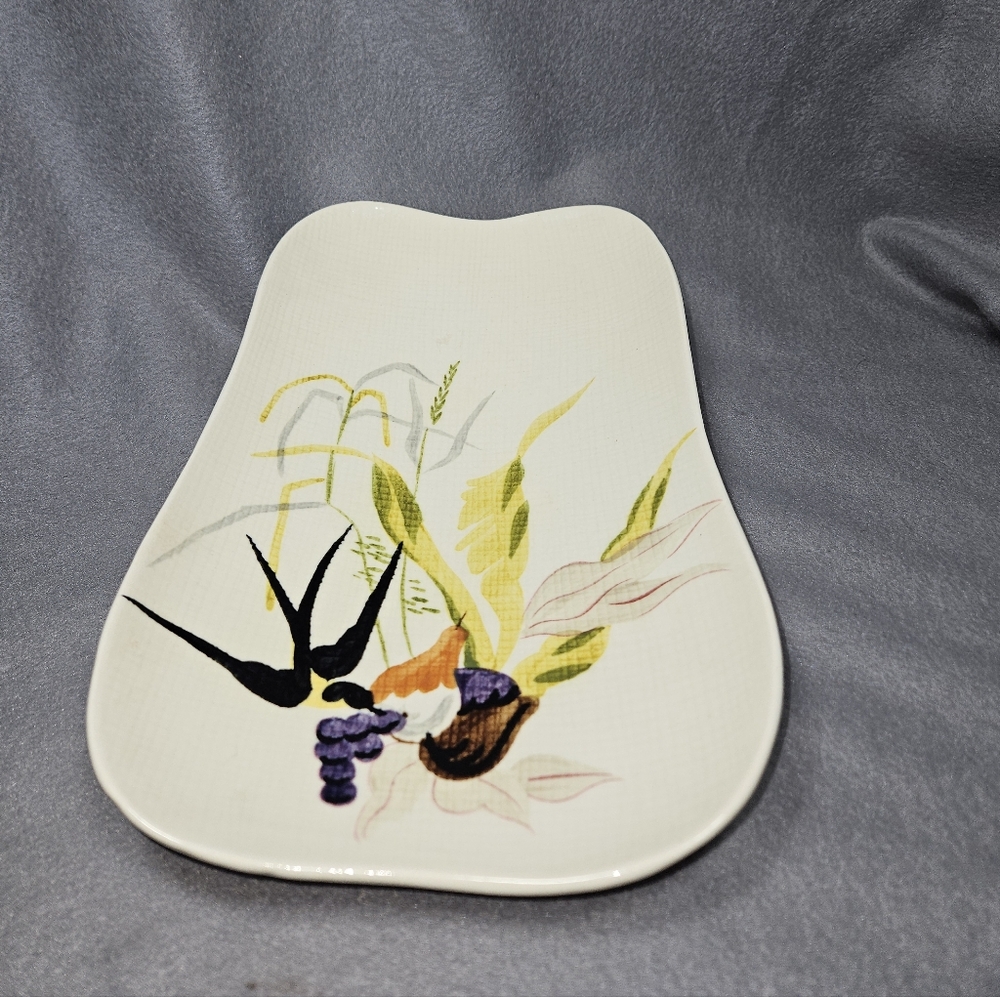 Vintage Midcentury Red Wing Capistrano Angled Serving Dish